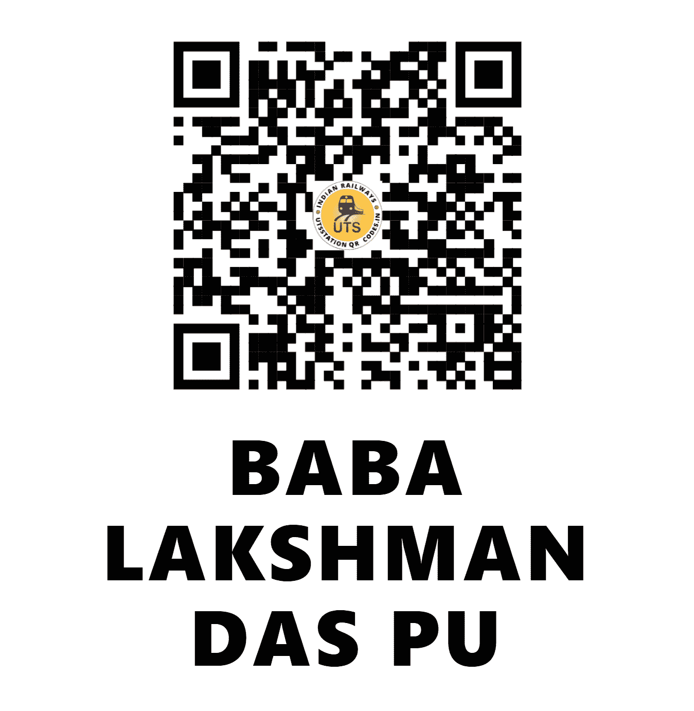 UTS QR Code for BABA LAKSHMAN DAS PU - BBLK (NC - UTTAR PRADESH)